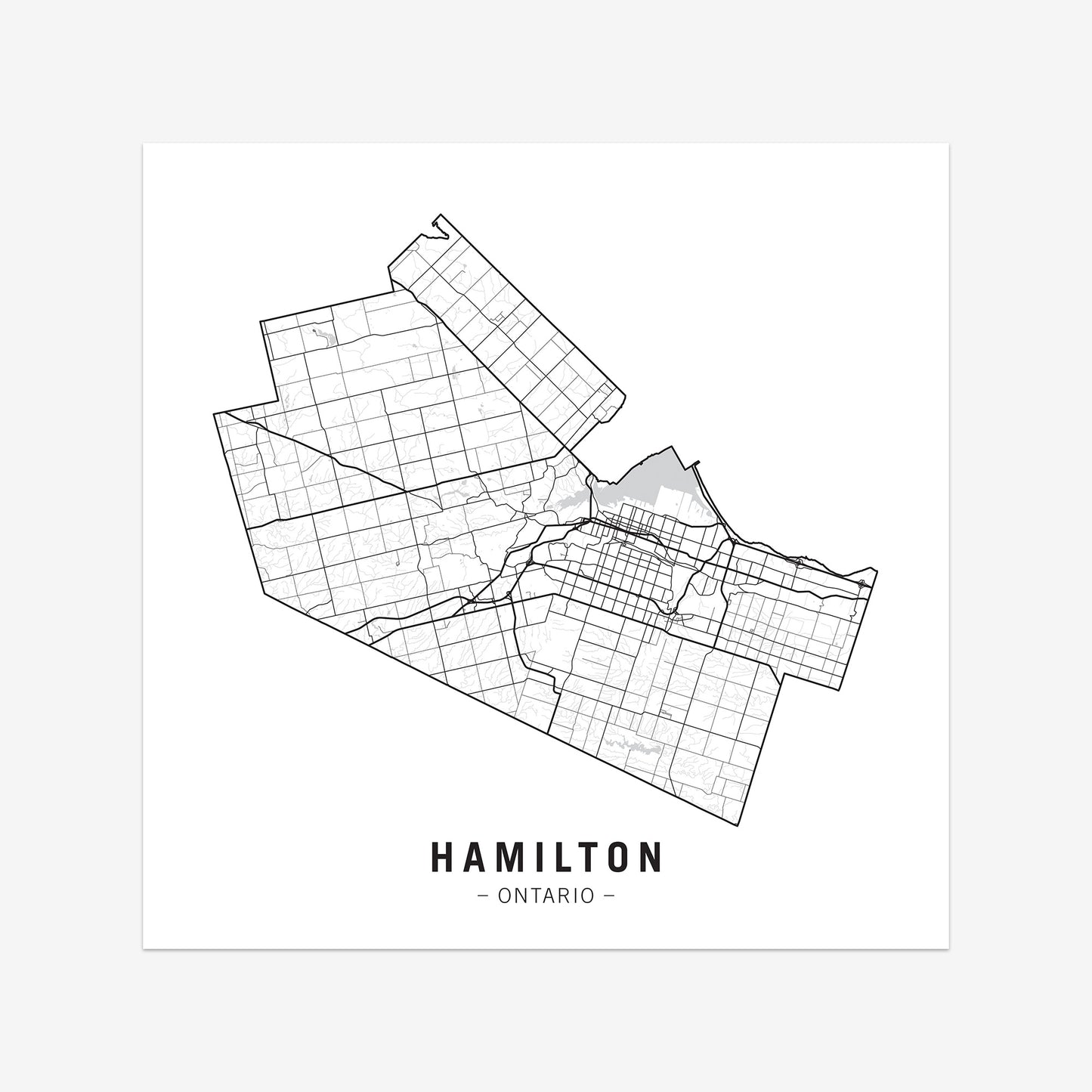 A map of Hamilton, Ontario