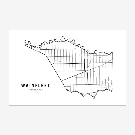 Map of Wainfleet, Ontario; a municipality in Niagara Region.