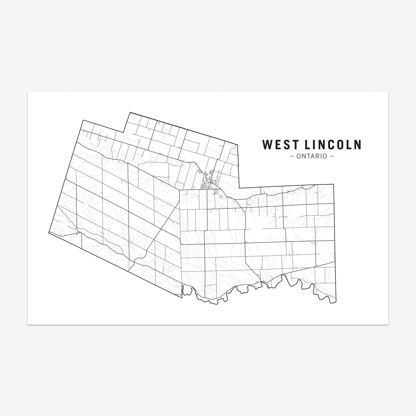 Map of West Lincoln, Ontario; a municipality in Niagara Region.