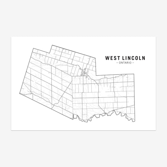 Map of West Lincoln, Ontario; a municipality in Niagara Region.